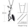 New Style Silver Horn Saxophone Pendant Necklace Jewelry